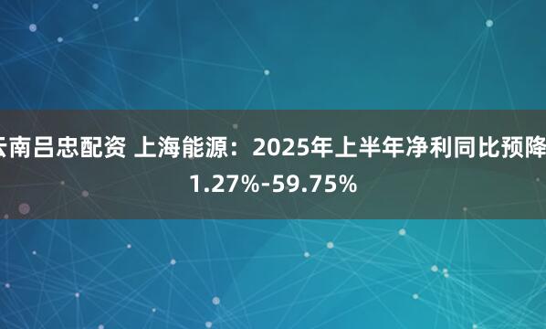 云南吕忠配资 上海能源:2025年上半年净利同比预降51.27%-59.75%